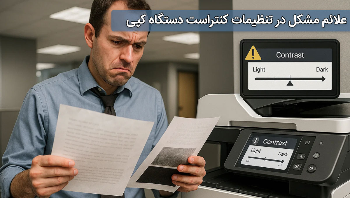 علائم مشکل در تنظیمات کنتراست دستگاه کپی