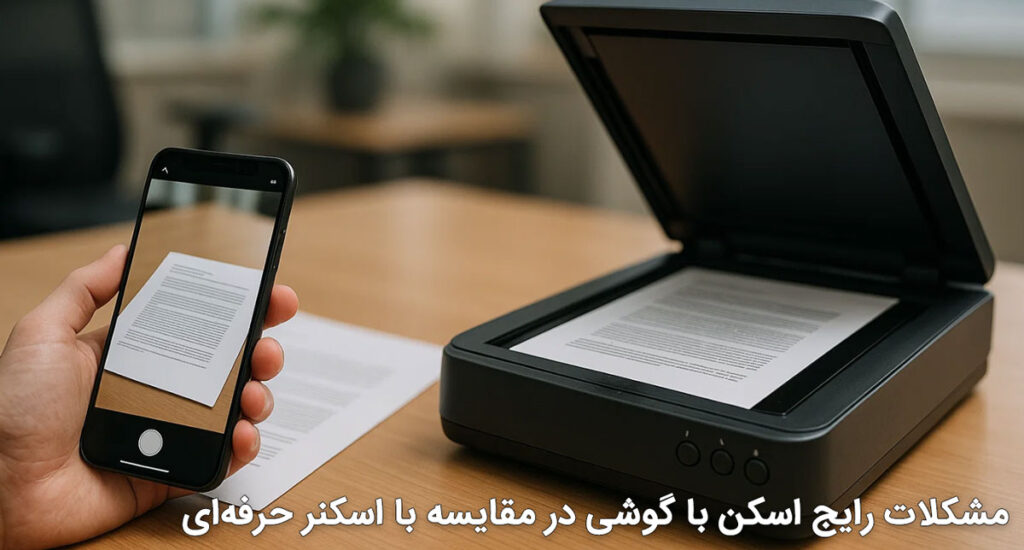 مشکلات رایج اسکن با گوشی در مقایسه با اسکنر حرفه‌ای