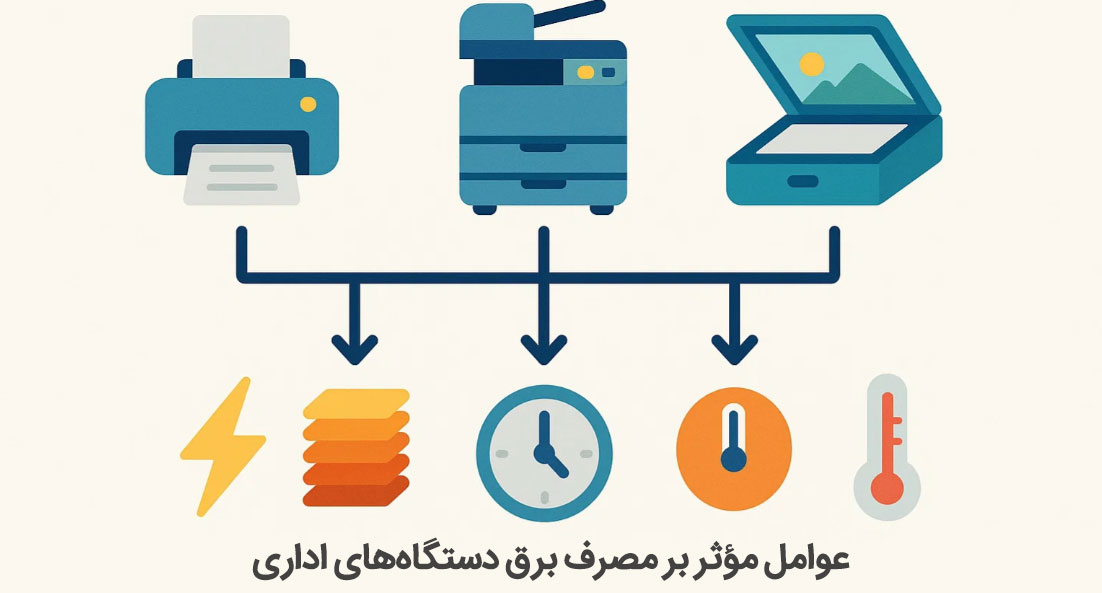 عوامل مؤثر بر مصرف برق دستگاههای اداری