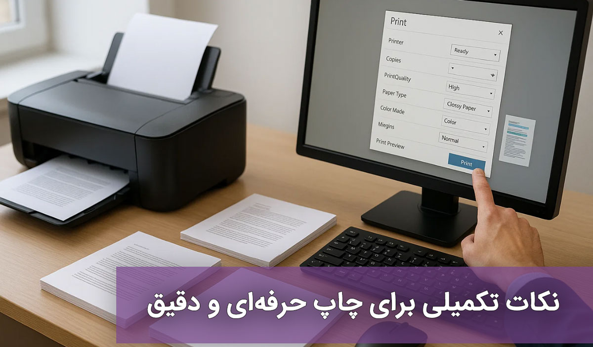نکات تکمیلی برای چاپ حرفهای و دقیق