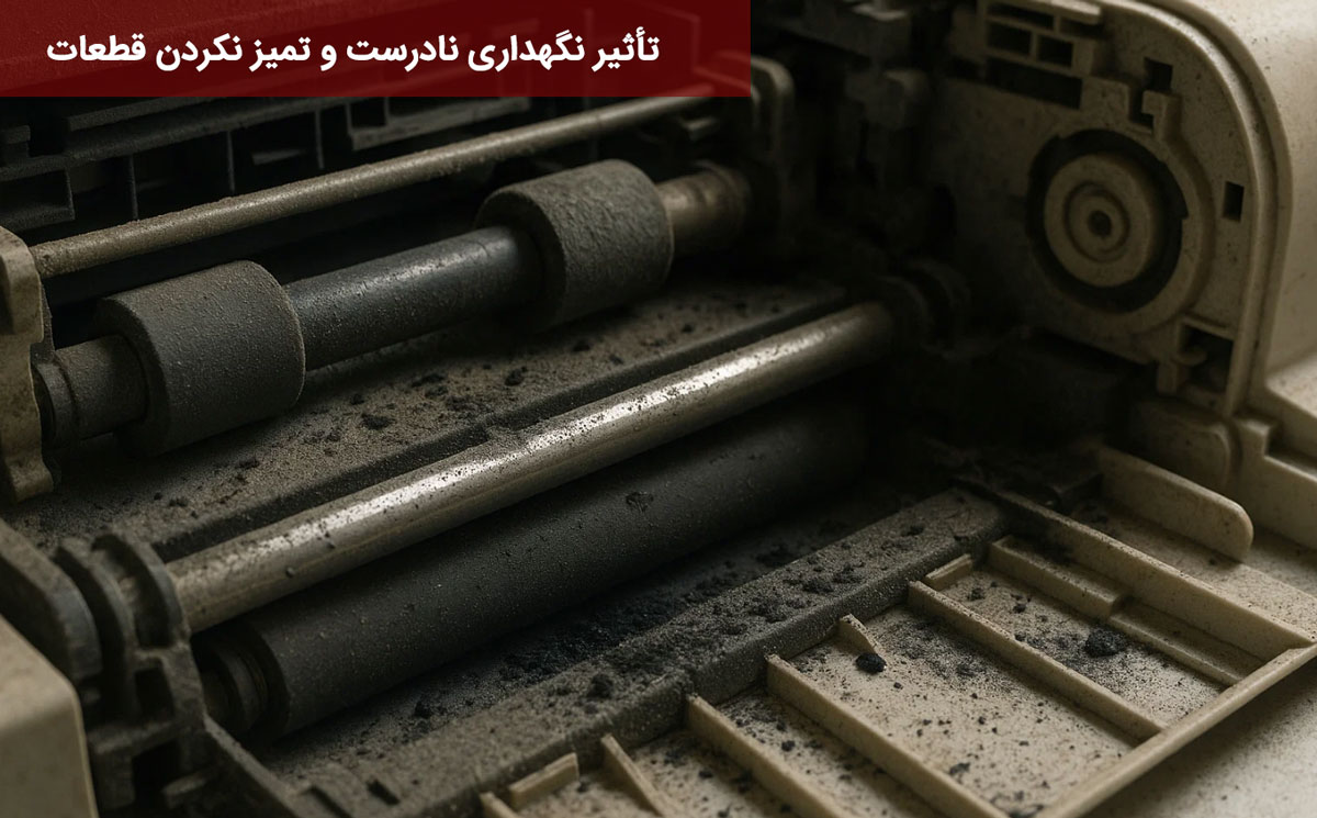 تأثیر نگهداری نادرست و تمیز نکردن قطعات