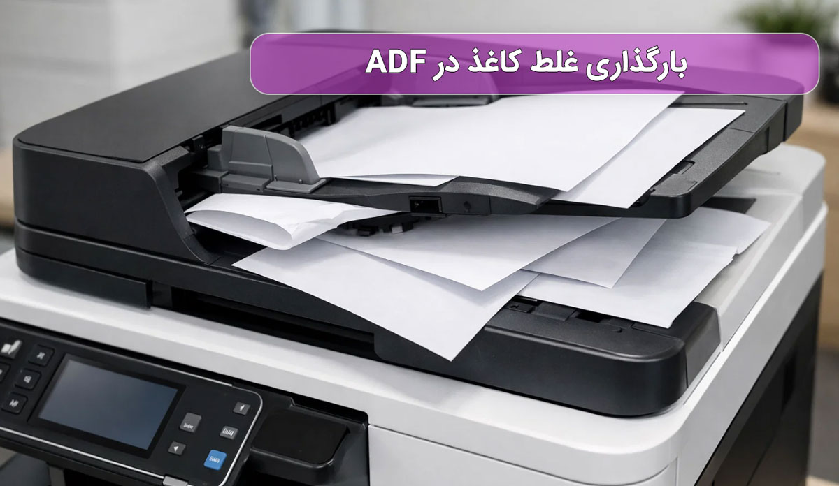 2. بارگذاری غلط کاغذ در ADF