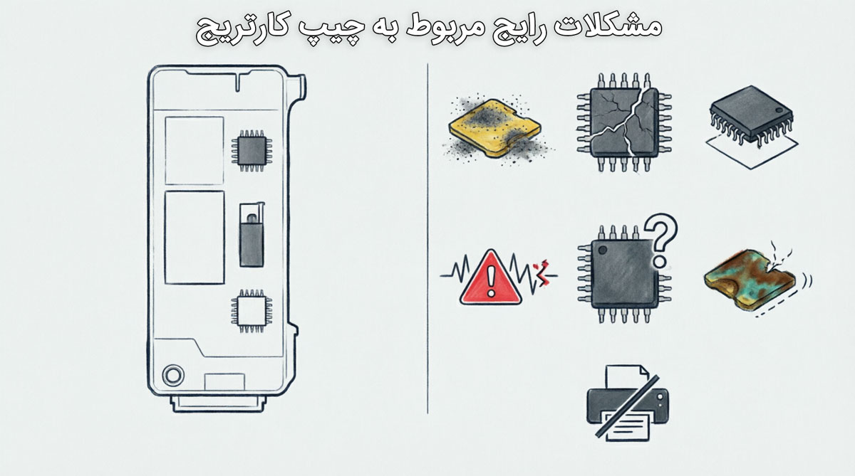  مشکلات رایج مربوط به چیپ کارتریج