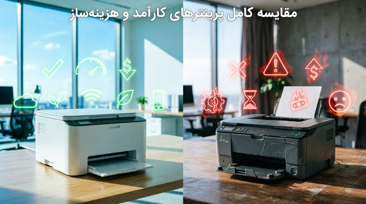 مقایسه کامل پرینترهای کارآمد و هزینه‌ساز