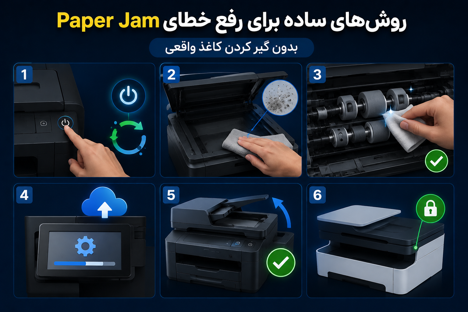 روش‌های ساده برای رفع خطای Paper Jam بدون گیر کردن کاغذ واقعی