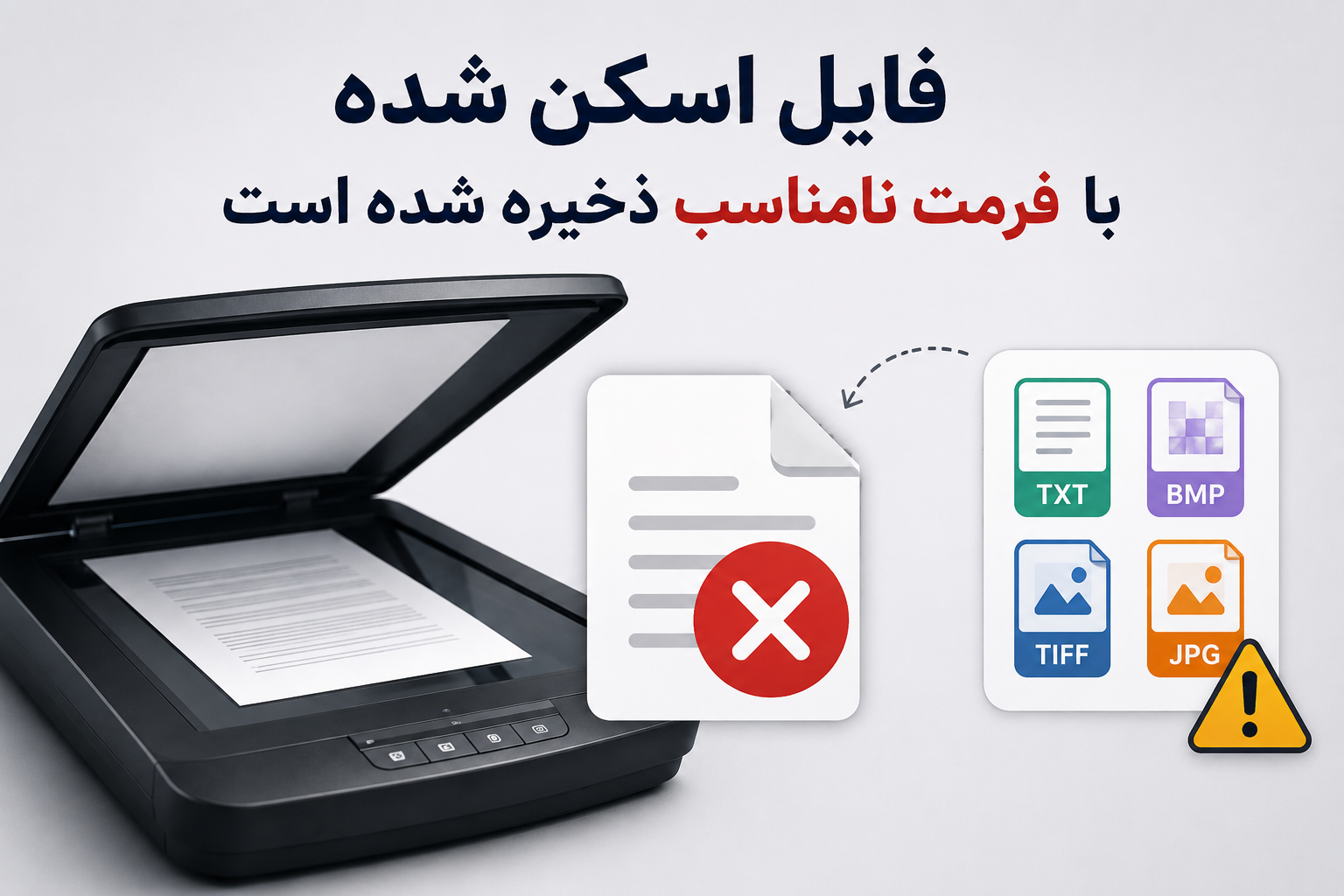 فایل اسکن شده با فرمت نامناسب ذخیره شده است