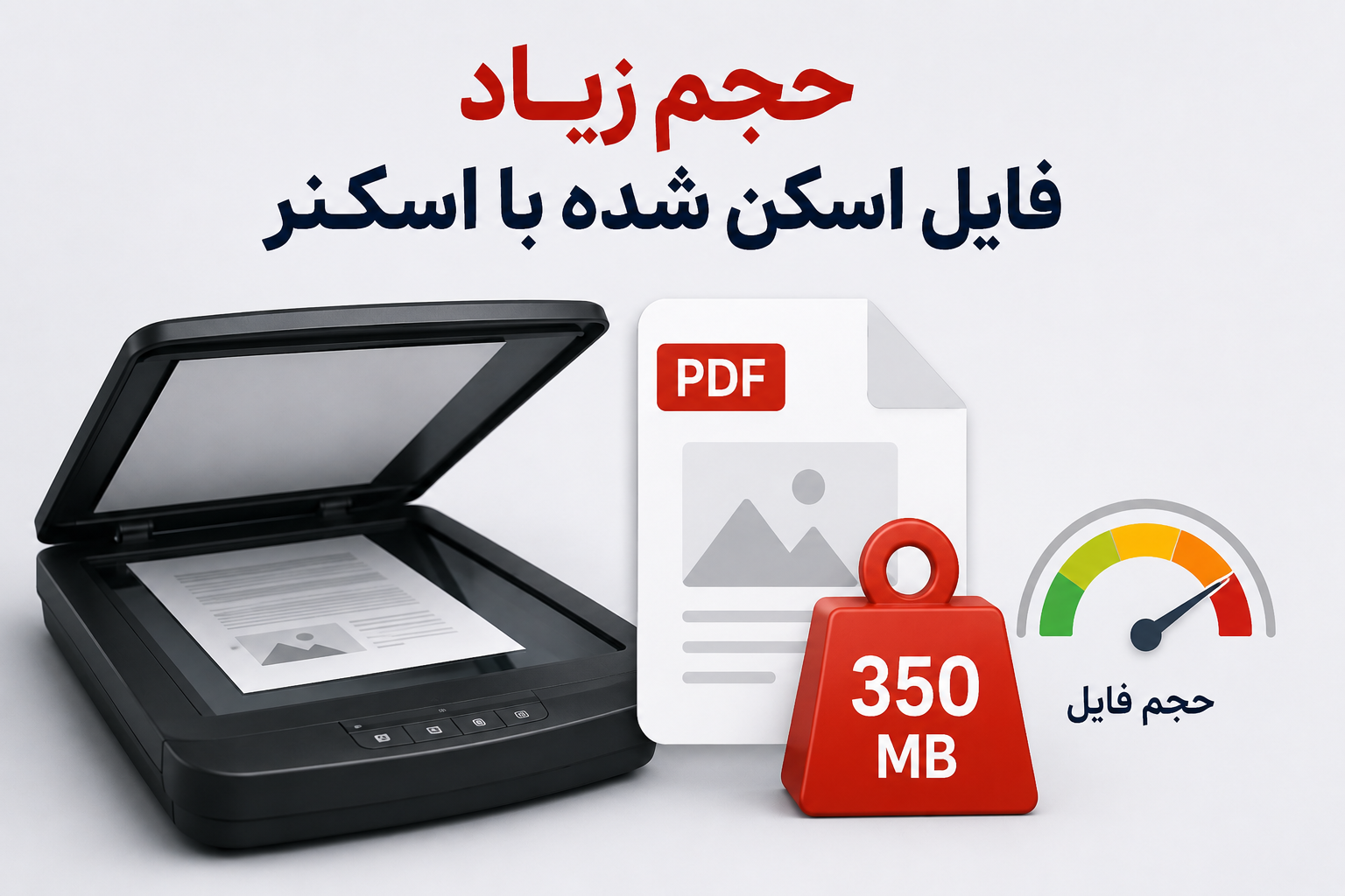 حجم زیاد فایل اسکن شده