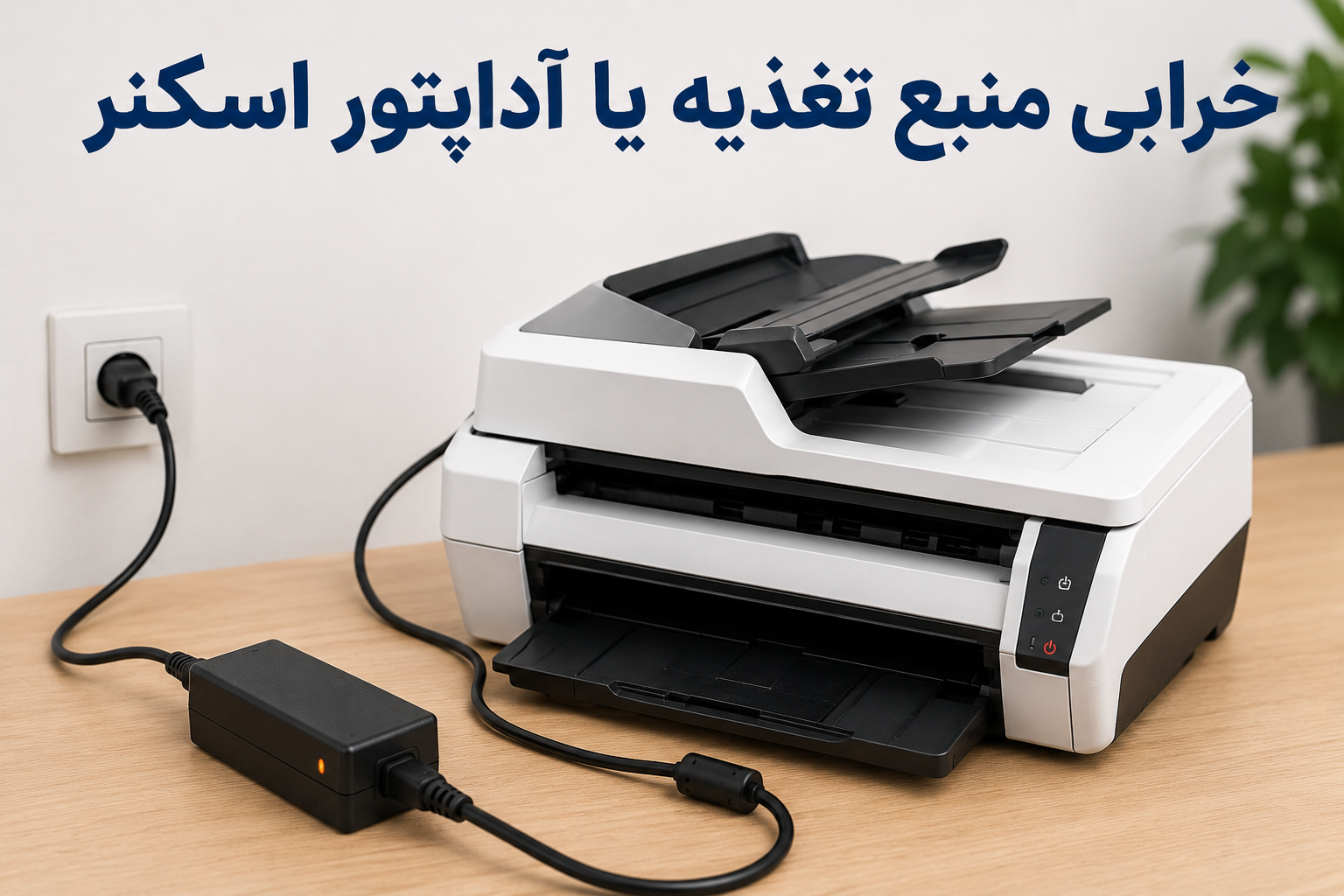 خرابی منبع تغذیه یا آداپتور اسکنر