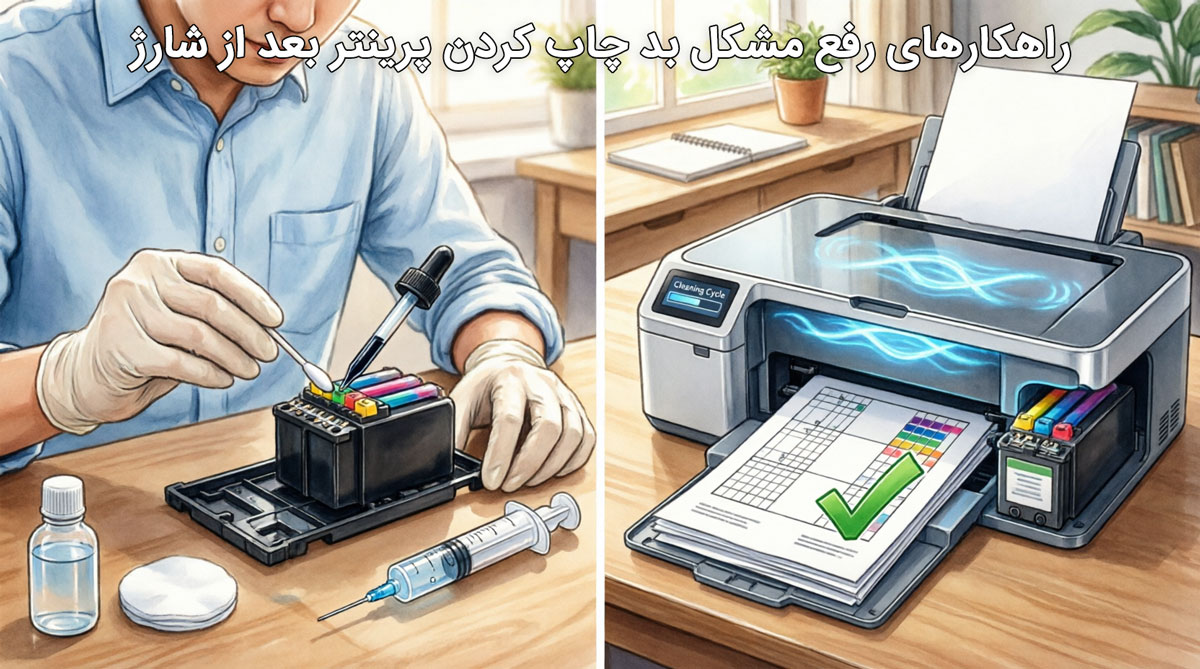 راهکارهای رفع مشکل بد چاپ کردن پرینتر بعد از شارژ