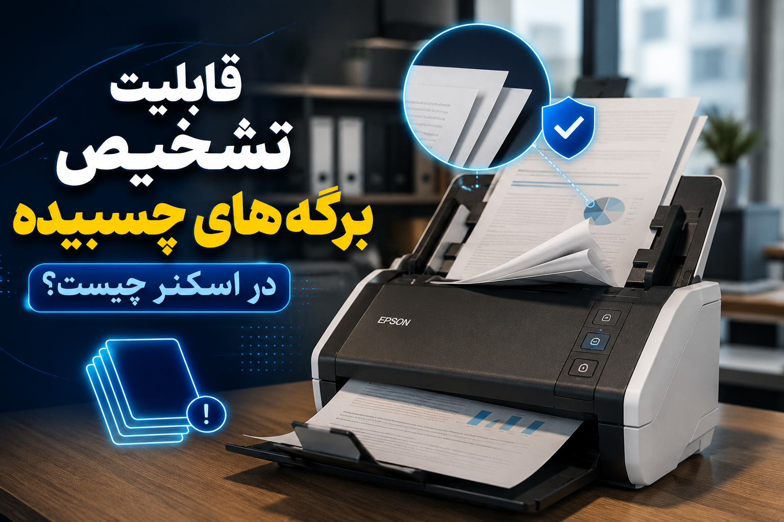 قابلیت تشخیص برگههای چسبیده در اسکنر چیست؟