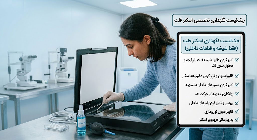 چک‌لیست نگهداری اسکنر فلت
