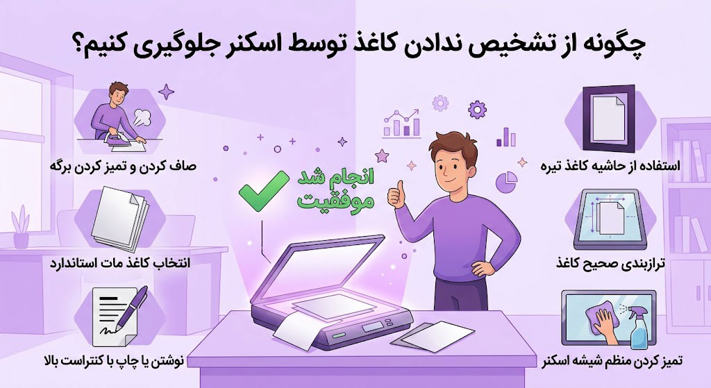 چگونه از تشخیص ندادن کاغذ توسط اسکنر جلوگیری کنیم؟