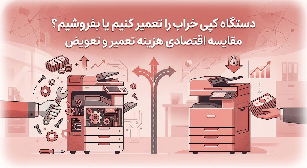 دستگاه کپی خراب را تعمیر کنیم یا بفروشیم؟ مقایسه اقتصادی هزینه تعمیر و تعویض