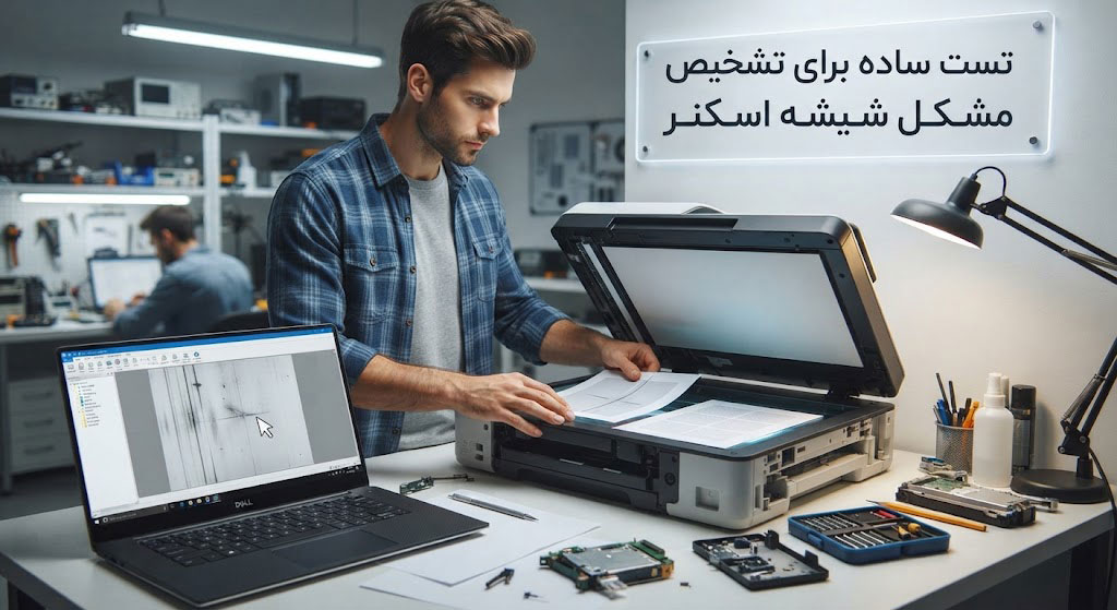 تست ساده برای تشخیص مشکل شیشه اسکنر
