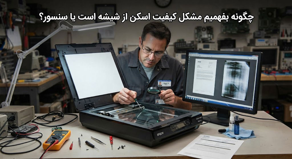 چگونه بفهمیم مشکل کیفیت اسکن از شیشه است یا سنسور؟