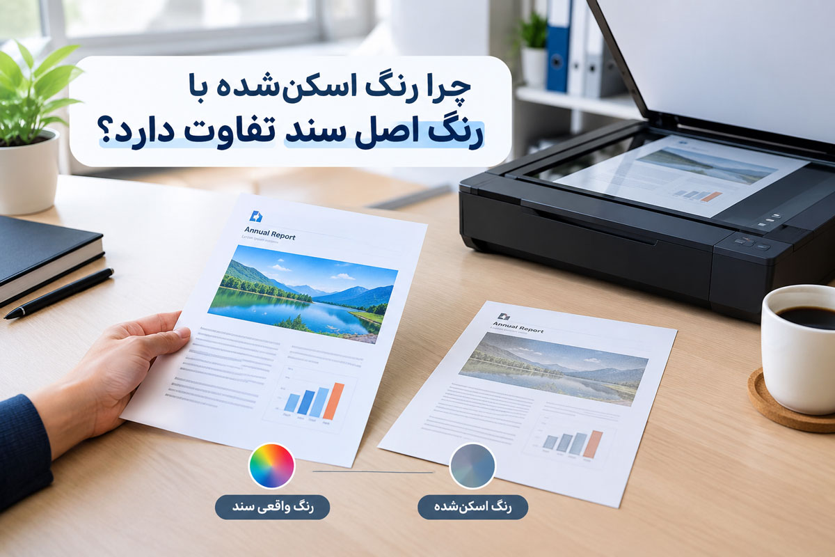 Why does the scanned color differ from the original document's color?
