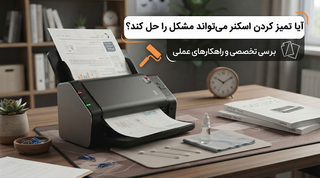 آیا تمیز کردن اسکنر می‌تواند مشکل کج کشیدن کاغذ را حل کند؟